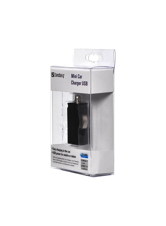 Sandberg Mini USB Car Charger - 2100mAh Black  - Image 2
