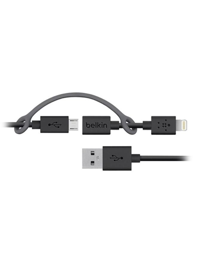 Micro Sub Cable With USB Connector Adapter Black/Silver