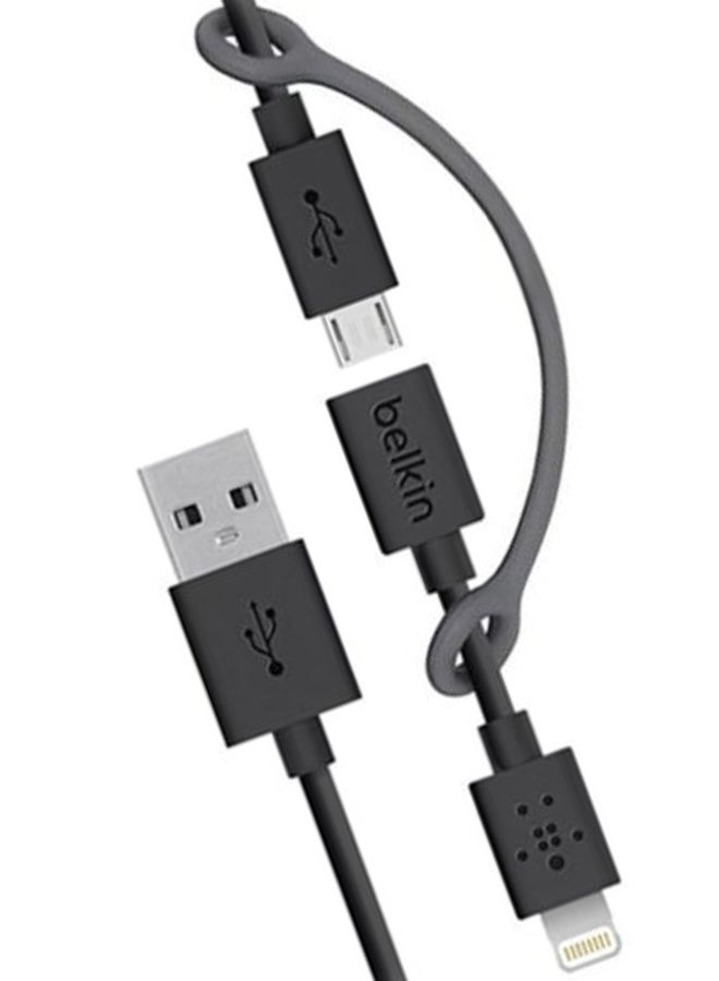 Micro Sub Cable With USB Connector Adapter Black/Silver