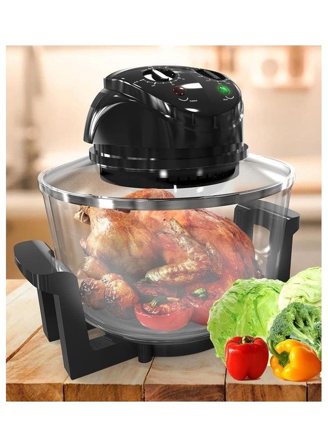 DESSINI - Flavor Wave Turbo Halogen Oven Includes Glass Bowl Broil Rack And Toasting Rack 220-240 V/50Hz 1400 W HG-F11 Black - Image 1