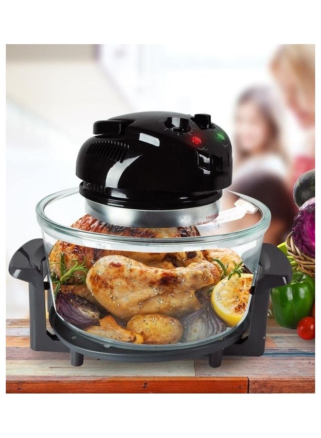 DESSINI - Flavor Wave Turbo Halogen Oven Includes Glass Bowl Broil Rack And Toasting Rack 220-240 V/50Hz 1400 W HG-F11 Black - Image 1