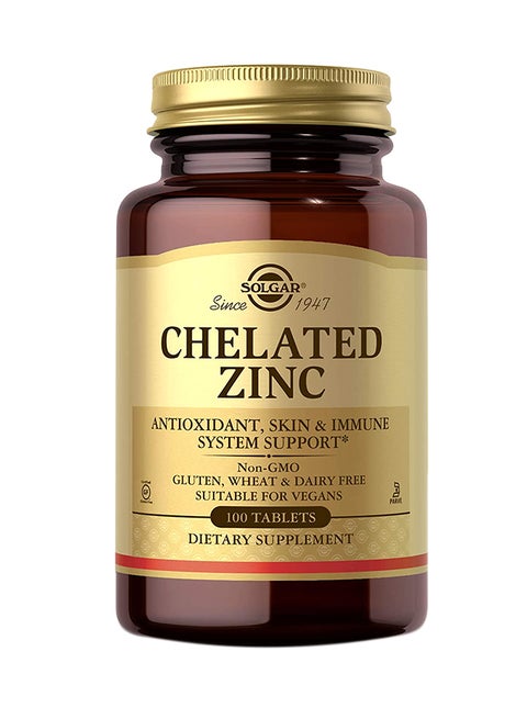 Chelated Zinc Dietary Supplement - 100 Tablets