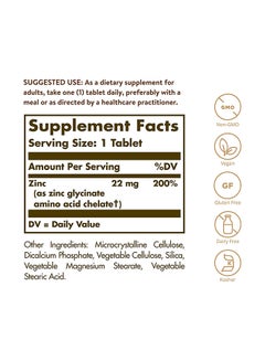 Solgar Chelated Zinc Dietary Supplement - 100 Tablets  - Image 3