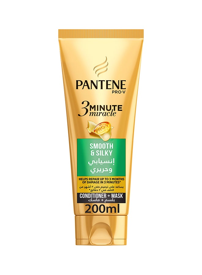 Pantene - Pro-V 3 Minute Miracle Smooth And Silky Conditioner With Mask 200ml - Image 1