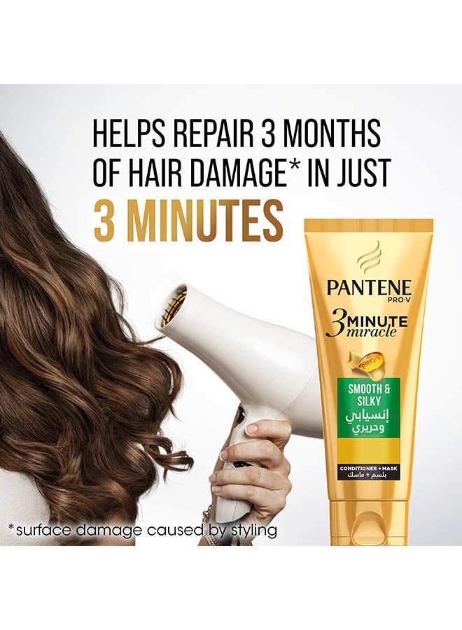 Pantene - Pro-V 3 Minute Miracle Smooth And Silky Conditioner With Mask 200ml - Image 1
