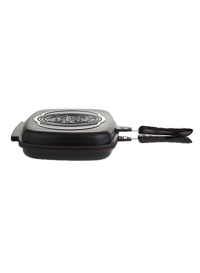DESSINI Two Sided Double Grill Pressure Pan Black/Silver/Red 40cm  - Image 2