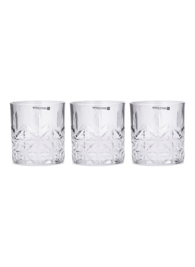Royalford 3 Pieces Glass Tumbler Set 320Ml 28X7.3X9.5Cm Transparent Clear  - Image 1