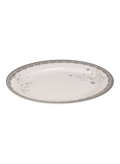 Royalford 12" Oval Rice Plate - Silver Oak WHITE 12inch  - Image 1