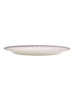 Royalford 12" Oval Rice Plate - Silver Oak WHITE 12inch  - Image 2
