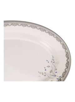 Royalford 12" Oval Rice Plate - Silver Oak WHITE 12inch  - Image 3