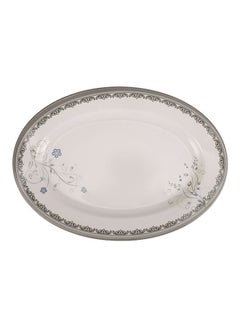 Royalford 12" Oval Rice Plate - Silver Oak WHITE 12inch  - Image 4