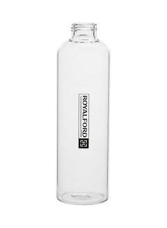 Royalford 1000 Ml Borosilicate Glass Water Bottle, Leak-Proof Sleek N' Stylish, 100% Food Grade With Steel Cap, Multi Color,聽 8.5 X 8.5 X 29 Cm CLEAR  - Image 2