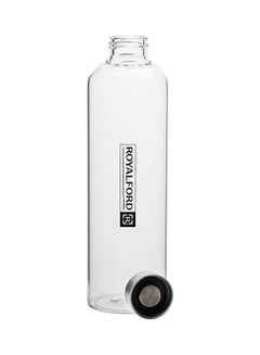 Royalford 1000 Ml Borosilicate Glass Water Bottle, Leak-Proof Sleek N' Stylish, 100% Food Grade With Steel Cap, Multi Color,聽 8.5 X 8.5 X 29 Cm CLEAR  - Image 4