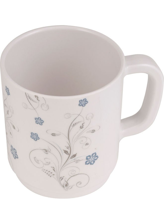 Royalford Melamine Ware Mug, 350ml Tea/ Coffee Cup, RF10619 Highly Durable & Chip Resistant Cup with Elegant Floral Design WHITE