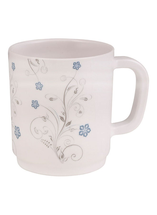 Royalford Melamine Ware Mug, 350ml Tea/ Coffee Cup, RF10619 Highly Durable & Chip Resistant Cup with Elegant Floral Design WHITE