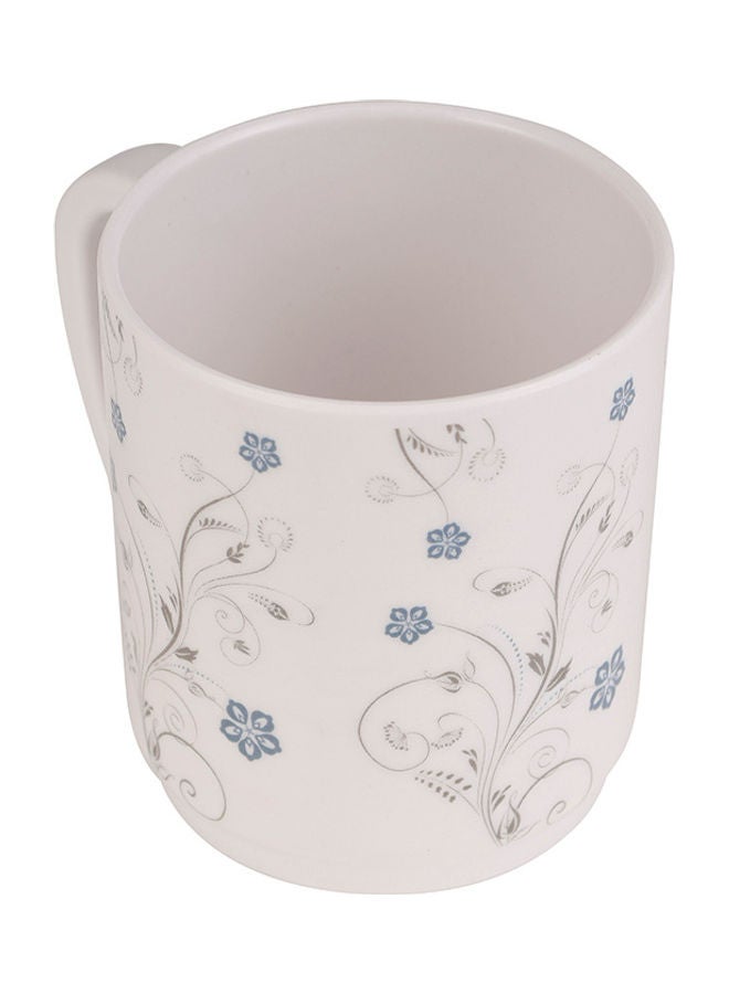 Royalford Melamine Ware Mug, 350ml Tea/ Coffee Cup, RF10619 Highly Durable & Chip Resistant Cup with Elegant Floral Design WHITE