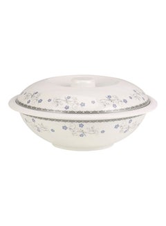 Royalford Royalford Melamine Ware Serving Bowl with Lid, RF10614 10" Portable, Lightweight Bowl for Serving Breakfast, Lunch, Dinner, Dessert, Rice WHITE 10inch  - Image 1