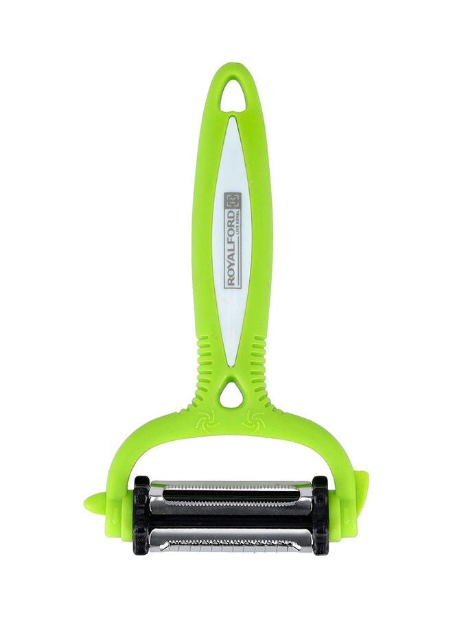 Royalford - Royalford 3-in-1 Peeler RF10734 Straight, Zig-Zag, Shredded Premium 3 Stainless Steel Rotary Blades Peeler Perfect for Cabbage, Zucchini, Carrot, Apple GREEN - Image 1