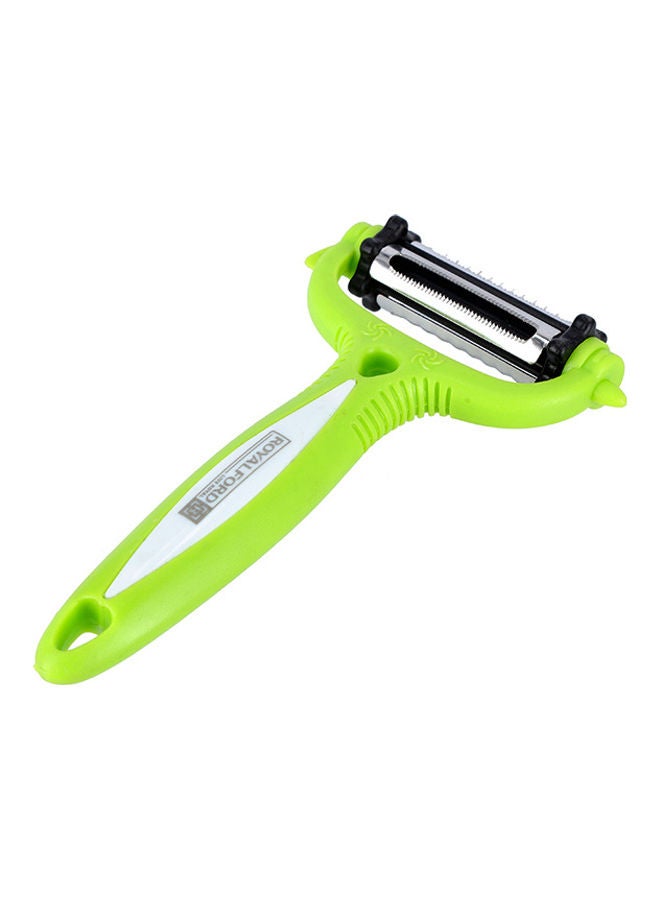 Royalford - Royalford 3-in-1 Peeler RF10734 Straight, Zig-Zag, Shredded Premium 3 Stainless Steel Rotary Blades Peeler Perfect for Cabbage, Zucchini, Carrot, Apple GREEN - Image 1