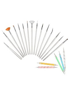 Beauenty Secrets 20 Pcs Nail Art Brushes, Nail Art Design Painting and Drawing UV Polish Brush Tool Kit,Dotting Tool, Acrylic Nail Art Design Painting Tool Pen Polish Nail Brush Set Multicolor  - Image 3