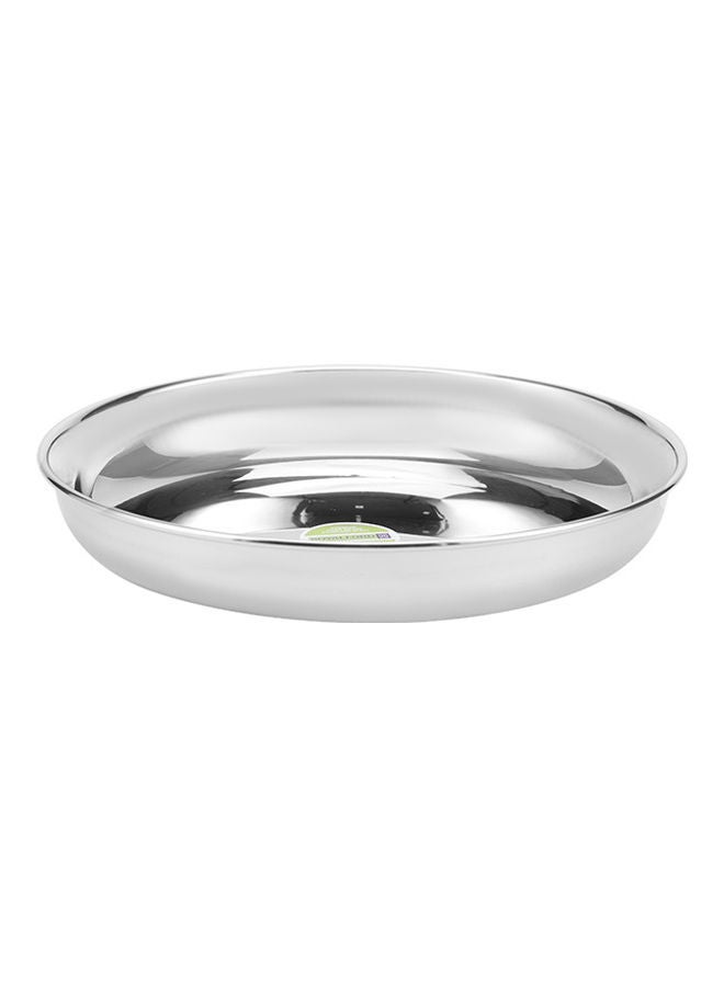 Royalford Stainless Steel Rice Plate Unbreakable Plate Suitable For Rice Roti Snacks 100% Food-Grade Bpa-Free Multi-Purpose Plate Silver 21cm  - Image 1