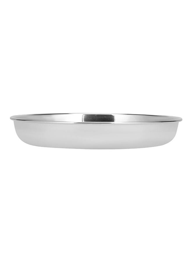 Royalford Stainless Steel Rice Plate Unbreakable Plate Suitable For Rice Roti Snacks 100% Food-Grade Bpa-Free Multi-Purpose Plate Silver 21cm  - Image 2