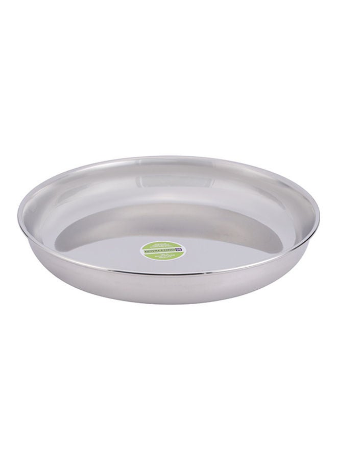 Royalford Stainless Steel Rice Plate Unbreakable Plate Suitable For Rice Roti Snacks 100% Food-Grade Bpa-Free Multi-Purpose Plate Silver 21cm  - Image 3