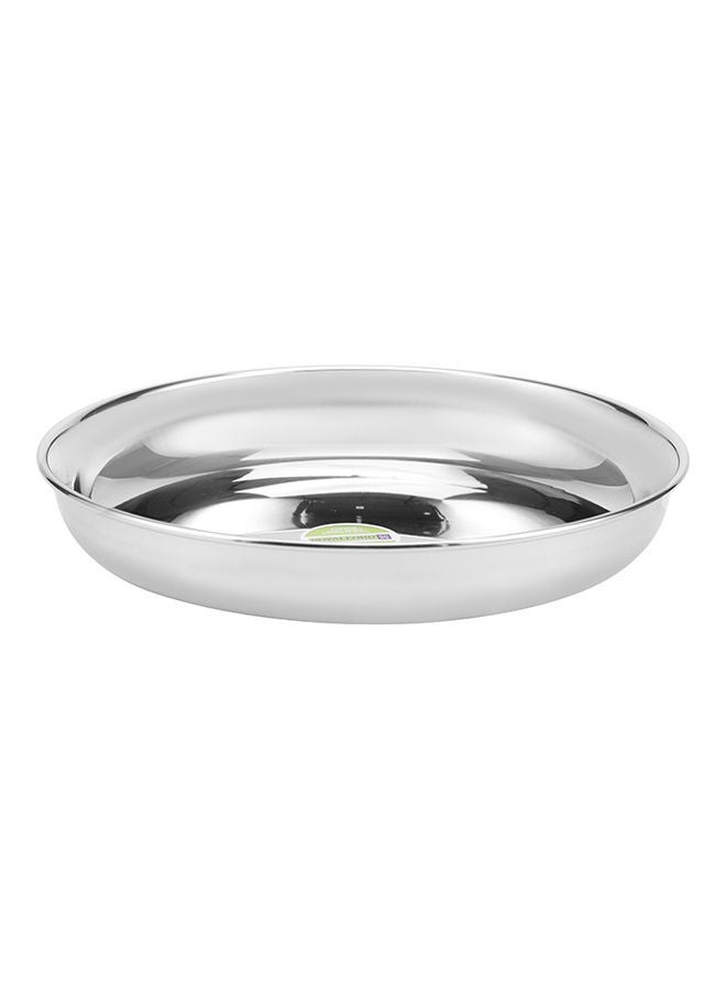 Royalford Stainless Steel Rice Plate Unbreakable Plate Suitable For Rice Roti Snacks 100% Food-Grade Bpa-Free Multi-Purpose Plate Silver 23cm  - Image 1