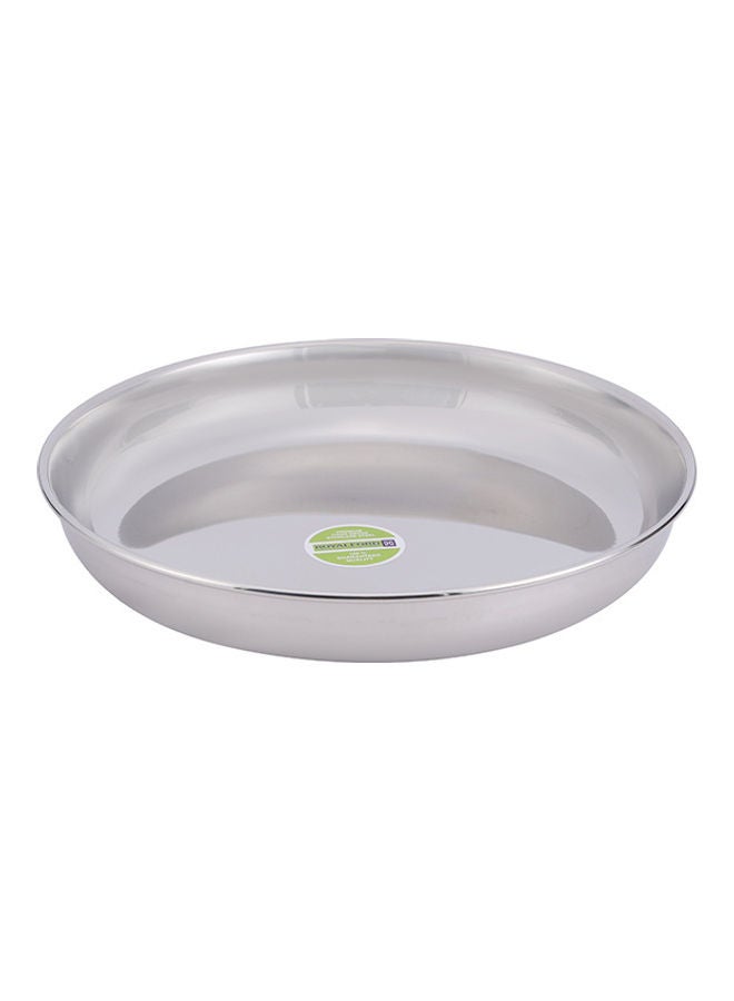 Royalford Stainless Steel Rice Plate Unbreakable Plate Suitable For Rice Roti Snacks 100% Food-Grade Bpa-Free Multi-Purpose Plate Silver 23cm  - Image 2