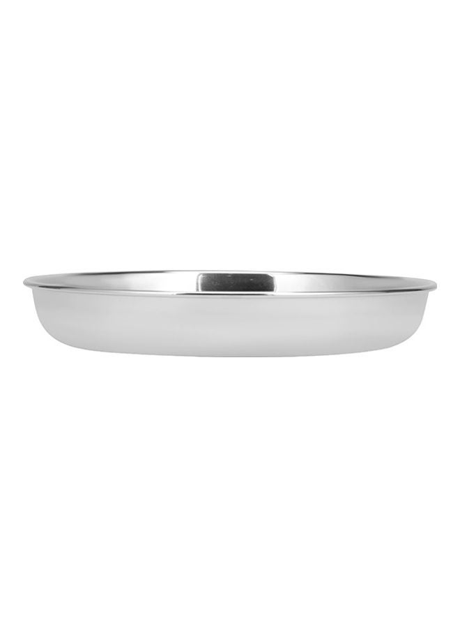 Royalford Stainless Steel Rice Plate Unbreakable Plate Suitable For Rice Roti Snacks 100% Food-Grade Bpa-Free Multi-Purpose Plate Silver 23cm  - Image 3