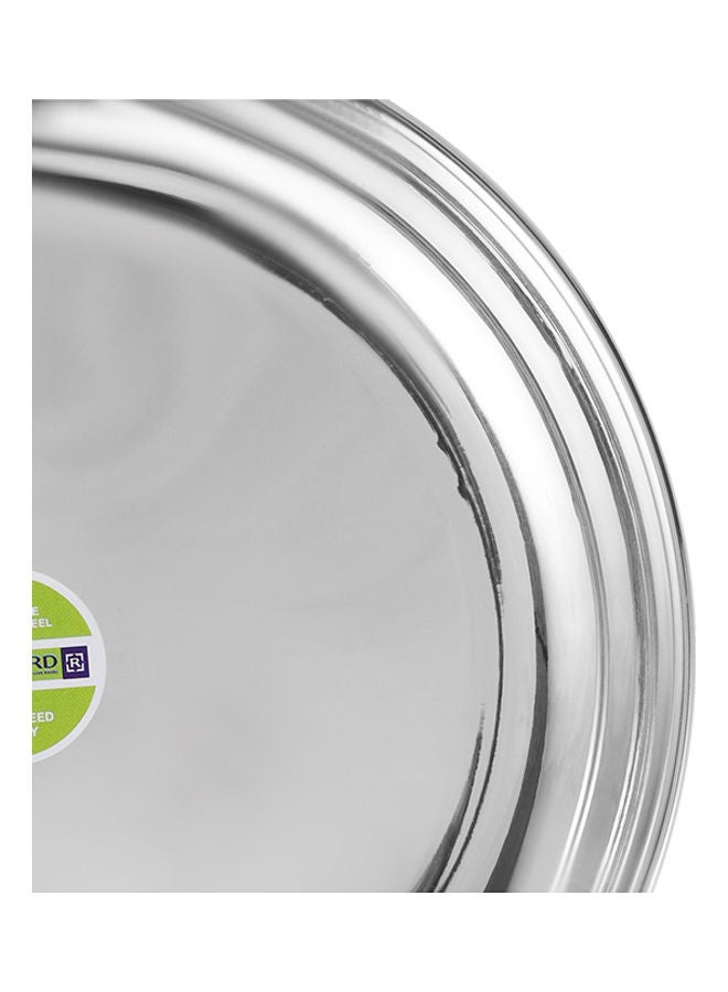 Royalford Stainless Steel Rice Plate Unbreakable Plate Suitable For Rice Roti Snacks 100% Food-Grade Bpa-Free Multi-Purpose Plate Silver 23cm  - Image 4
