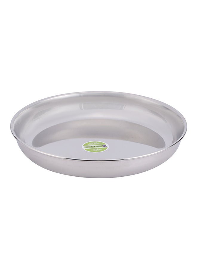 Stainless Steel Rice Plate Unbreakable Plate Suitable For Rice Roti Snacks 100% Food-Grade Bpa-Free Multi-Purpose Plate Silver 25cm - v1679569438/N53394395A_4