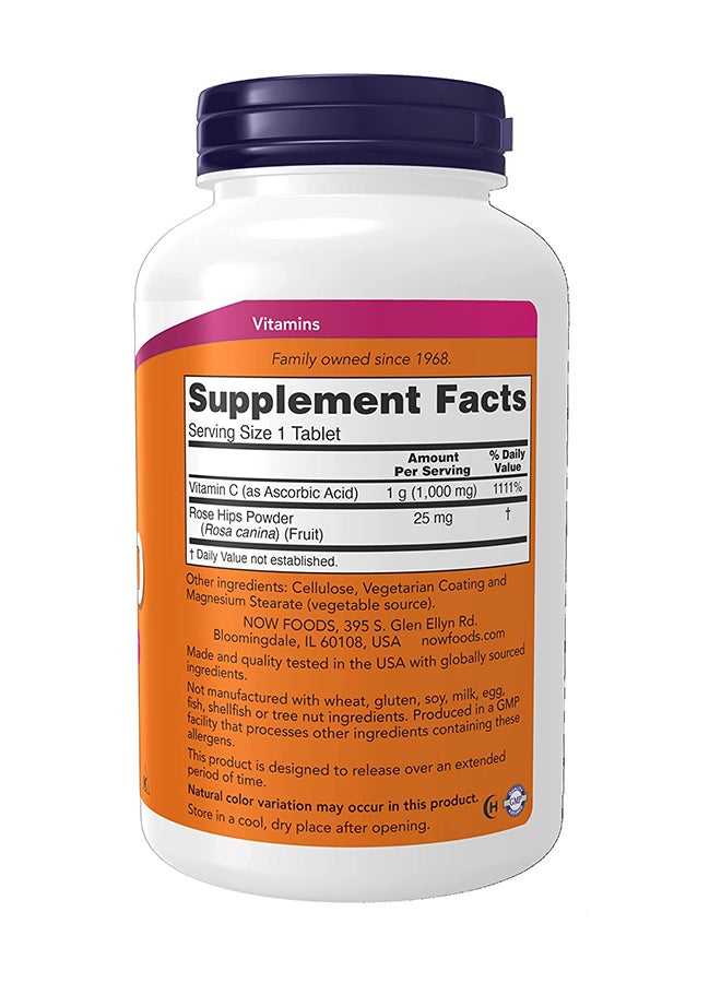 ناو Now Foods فيتامين سي-1000 ممتد المفعول مع ثمر الورد، 250 قرصًا - Image 3