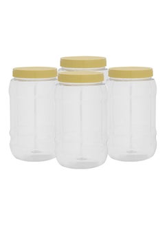 Royalford Royalford Round Airtight PET Jar, RF11226, 2000ml  Set of 4  Transparent Jar for Pulses, Cereals and Spices For Kitchen Organization PET Canister Kitchen Accessories Leak-Proof Lid Assorted Colors  - Image 2