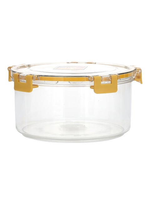 Royalford 1250 ML Round Airtight Container With A Lid-RF11255 Plastic Container With A Silicone Sealing Ring Fitted Lid Transparent TRANSPARENT