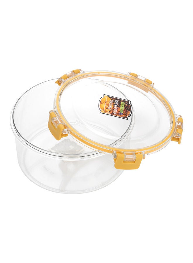 Royalford 1250 ML Round Airtight Container With A Lid-RF11255 Plastic Container With A Silicone Sealing Ring Fitted Lid Transparent TRANSPARENT