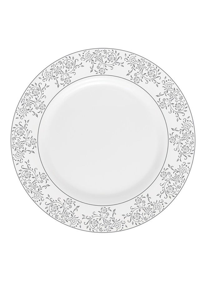 Royalford Royalford Velvett Collection 200mm Area Grey Quarter Plate- RF11747 Premium-Quality Opalware, Light-Weight and Food-Grade Plate with Elegant Floral Design White - Image 1