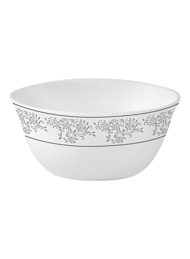 Royalford Royalford Velvett Collection 4" Area Grey Salad bowl- RF11749 Premium-Quality Opalware, Light-Weight and Food-Grade Bowl with Elegant Floral Design White 4inch  - Image 1