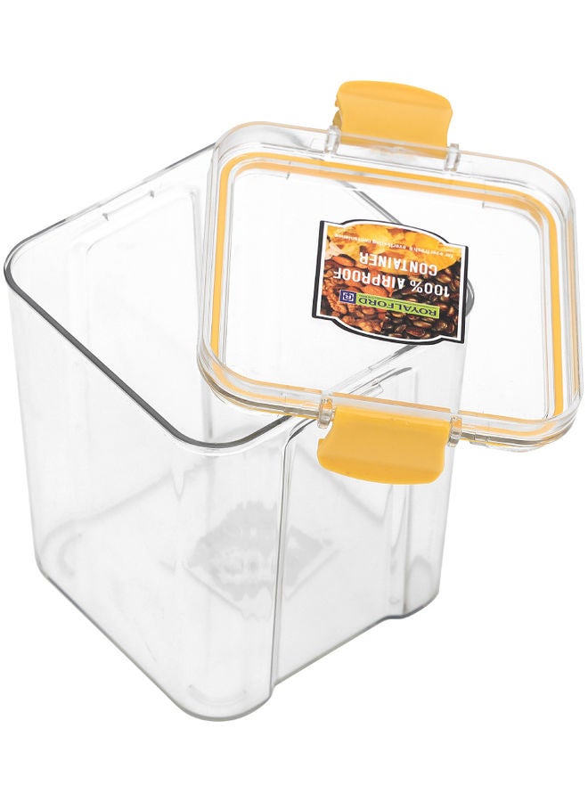 Royalford - Royalford 700 ML Square Airtight Container With A Lid-RF11258 Plastic Container With A Silicone Sealing Ring Fitted Lid Transparent TRANSPARENT - Image 1
