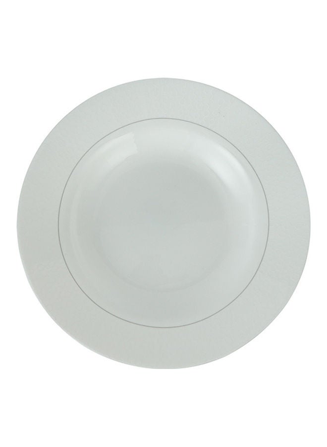 Royalford Royalford Velvett Collection 9" Stella White Soup Plate- RF11754 Premium-Quality Opalware, Light-Weight and Food-Grade Plate with Elegant Hexagonal Design White 9inch - Image 3
