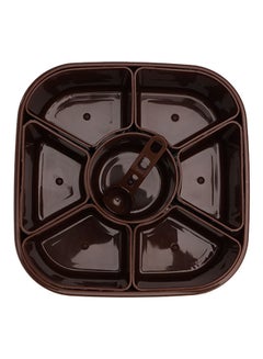 Royalford Spice Box 7 Removable Containers 100% Food Grade Material Bpa Free Made In India Multi Color Assorted Colors 19.4X19.4X6.3 Cm Brown/Dark Brown  - Image 4