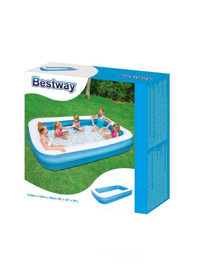 Bestway Blue Rectangular Family Pool 2654150 3.05x1.83x46cm 3.05x1.83x46cm - Image 3