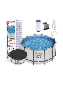 Bestway Steel Pro Frame Pool Set(Pool Filter Pump Ladder Ground Cloth Cover) 2656420 366x122cm  - Image 1