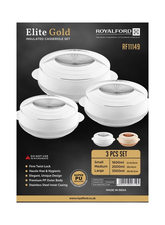 رويال فورد EliteGold 3pcCasroleSet(1.6/2.5/3.5L) l RF11149  - Image 2