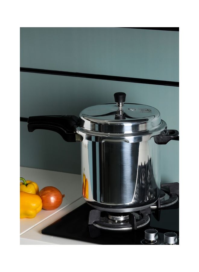 Royalford - Aluminum Induction Base Pressure Cooker Equipped with Improved Pressure Regulator and Controlled GRS Durable Construction with Firm Handles Compatible with Induction 12Liters - Image 1