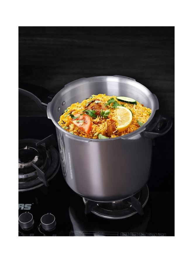 Royalford - Aluminum Induction Base Pressure Cooker Equipped with Improved Pressure Regulator and Controlled GRS Durable Construction with Firm Handles Compatible with Induction 12Liters - Image 1