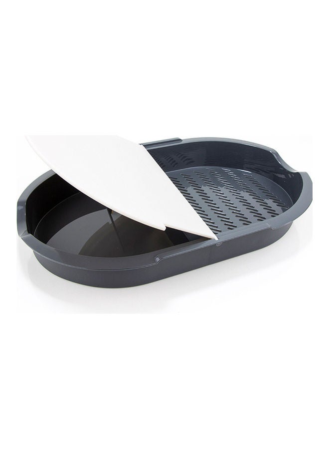 Royalford Royalford 2 Chamber Cutting Board- RF10930| 2-IN-1 Plastic Cutting Board for Cutting and Washing Grey  - Image 2