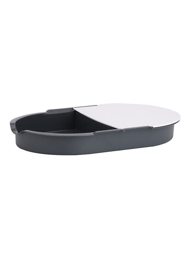 Royalford Royalford 2 Chamber Cutting Board- RF10930| 2-IN-1 Plastic Cutting Board for Cutting and Washing Grey  - Image 3