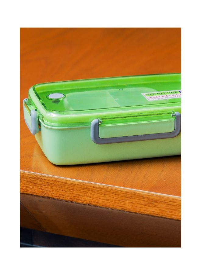 Royalford - 950ML Lunch Box with Cutlery- Plasticware- RF11125 | Rectangular Box with Transparent Lid and Compartments| Plastic Tiffin for Kids and Adults for Schools and Offices| Sturdy Locks, Leak-Proof Multicolour 950ml - Image 1