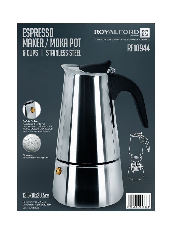 6 Cup Stainless Steel Espresso Maker Multi Color Silver - v1679647013/N53394854A_5